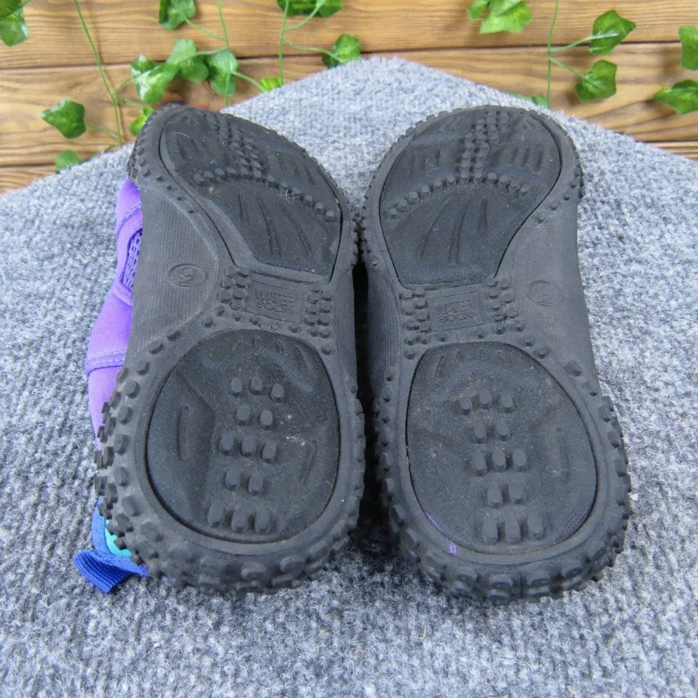 Water Sock Women 9‎ Purple Blue Textile Slip-On Aqua Shoes Lightweight